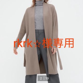 ユニクロ(UNIQLO)のrkrk⭐︎様　ユニクロスフレヤーンベルテッドニットコート(ニットコート)