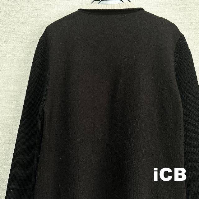 ICB(アイシービー)の【ICB】アイシービー 前たてホワイト切替 袖ニット カーディガン レディースのトップス(カーディガン)の商品写真