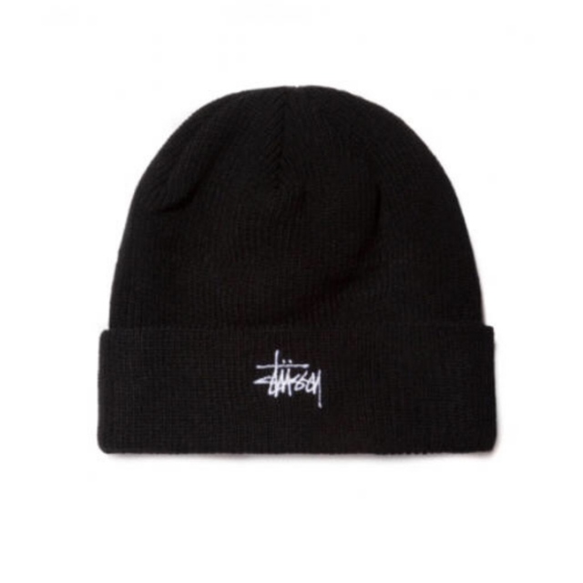 STUSSY(ステューシー)のstussy ビーニー ブラック 黒 メンズの帽子(ニット帽/ビーニー)の商品写真