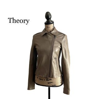 セオリー(theory)のこはちこ様専用Theory ライダースジャケット グレージュ レディース レザー(ライダースジャケット)