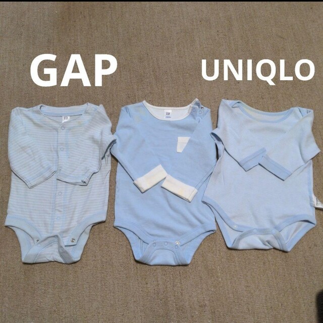 GAP(ギャップ)のGAP、UNIQLO、ロンパース　70cm キッズ/ベビー/マタニティのベビー服(~85cm)(ロンパース)の商品写真