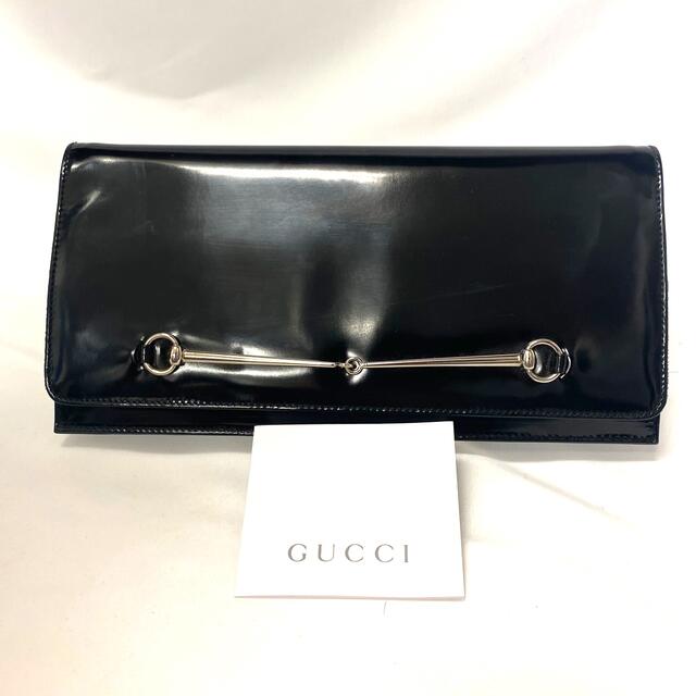 Gucci - 美品 レア グッチ ホースビット クラッチバッグ パテント