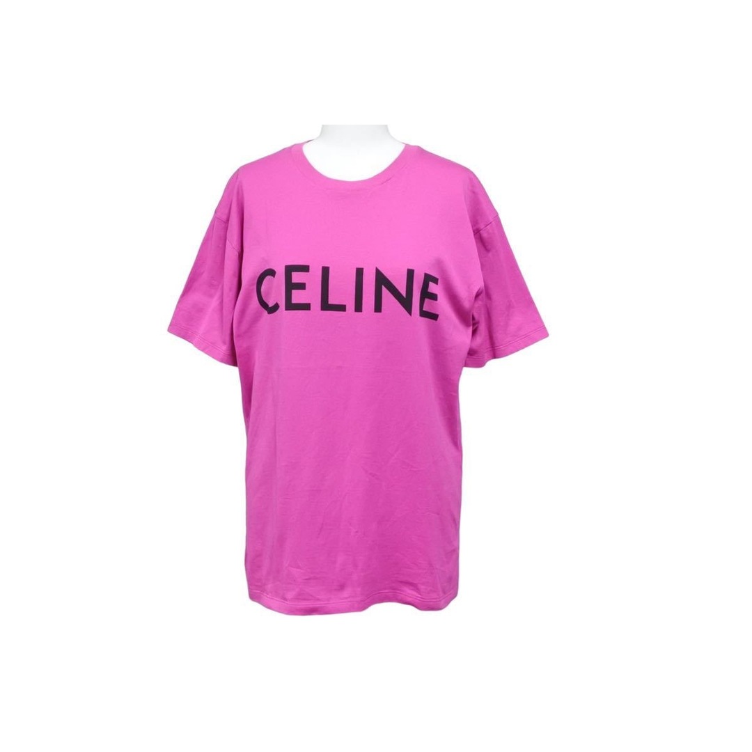 [USED/中古]CELINE セリーヌ 半袖Ｔシャツ Celine Logo T shirt Pink 2X76450Y1F ピンク パープル  ブラック コットン XS 2X76450Y1F 中古 43285 | フリマアプリ ラクマ