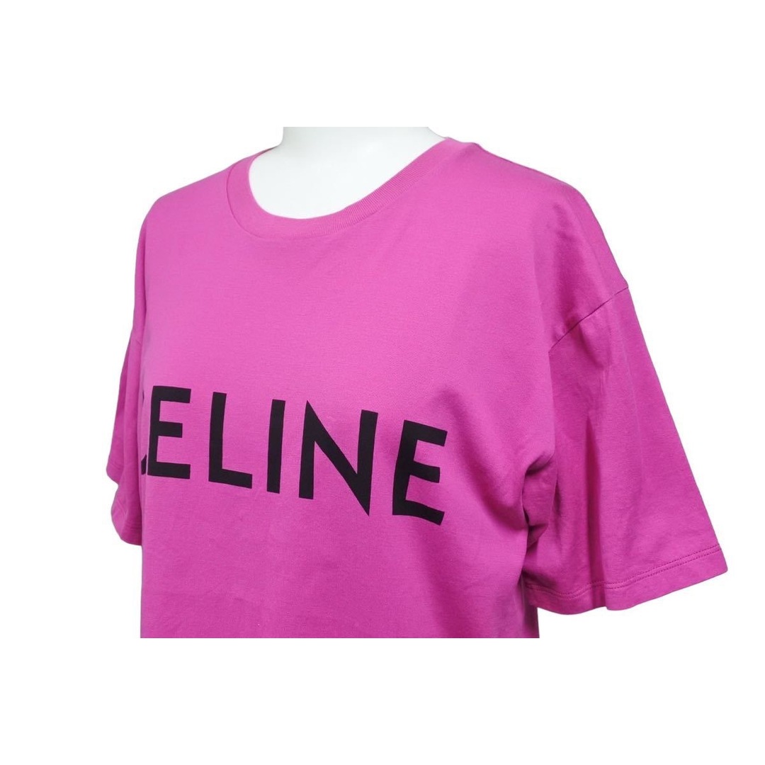 [USED/]CELINE セリーヌ 半袖Ｔシャツ Celine Logo T shirt Pink 2X76450Y1F ピンク パープル ブラック コットン XS 2X76450Y1F  43285