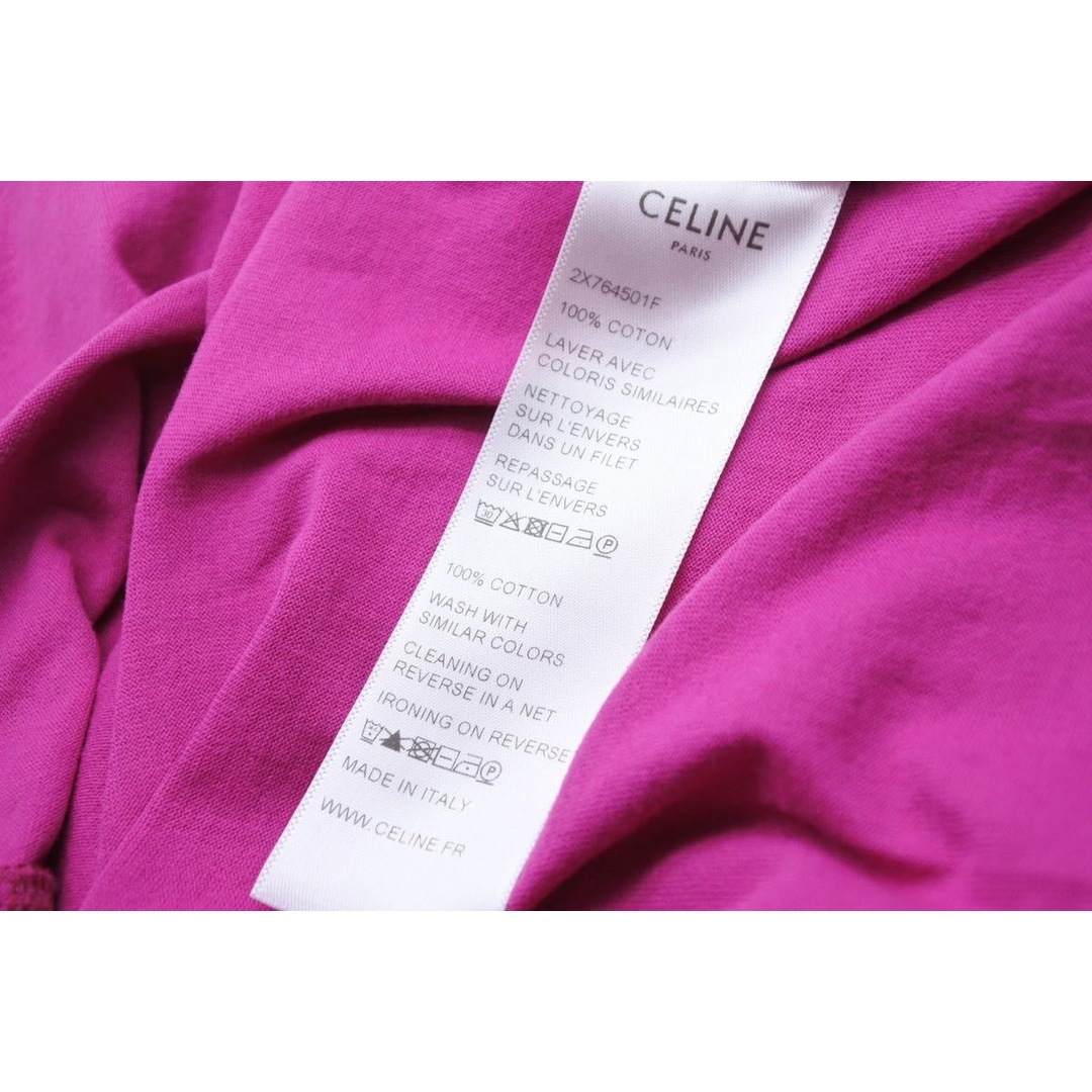 [USED/]CELINE セリーヌ 半袖Ｔシャツ Celine Logo T shirt Pink 2X76450Y1F ピンク パープル ブラック コットン XS 2X76450Y1F  43285