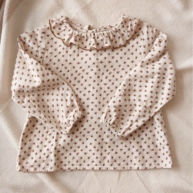 ZARA KIDS(ザラキッズ)のZARAKIDS ☆ フラワープリントフリルブラウス キッズ/ベビー/マタニティのキッズ服女の子用(90cm~)(ブラウス)の商品写真