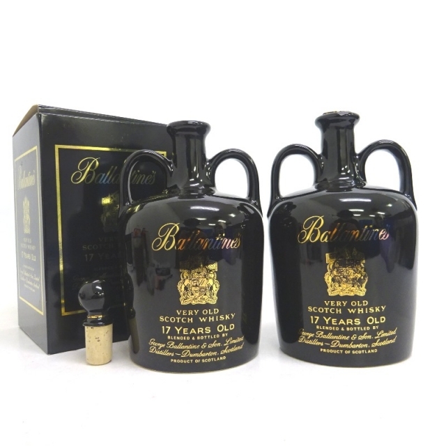 未開封★Ballantine's【バランタイン】 17年 ベリーオールド 黒陶器ボトル 2本セット 750ml 箱なし