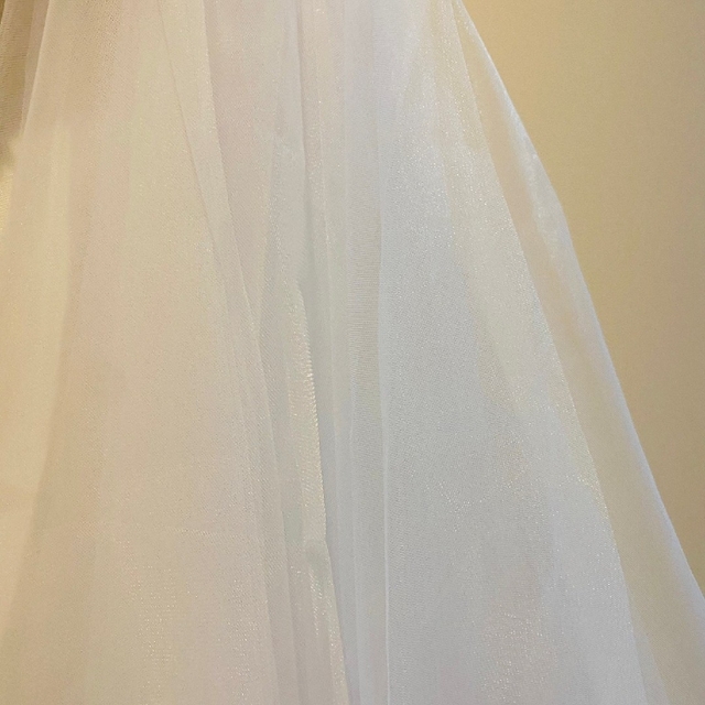 無地ウェディングショートベール2層ベールダウン ブライダル結婚式 ハンドメイドのウェディング(その他)の商品写真
