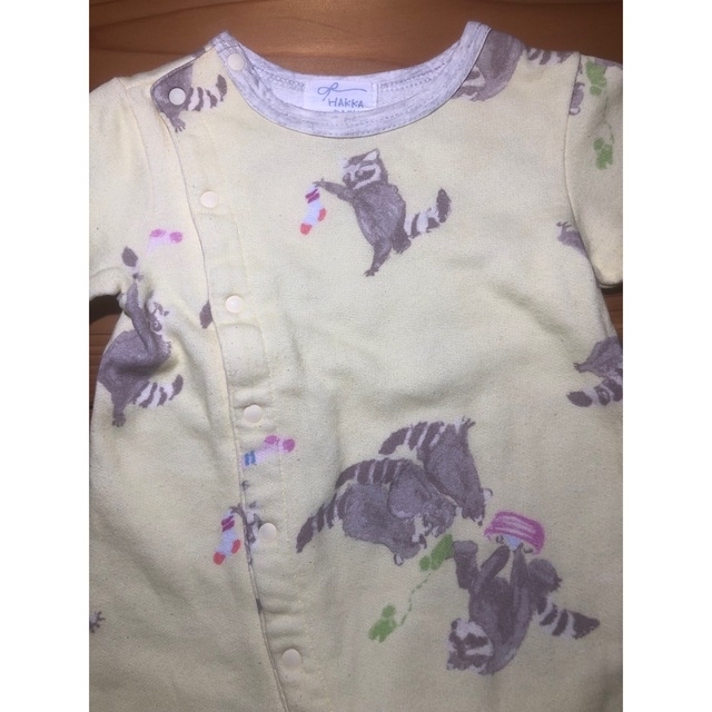 かつお様専用　hakka baby   アライグマ　赤ちゃんの城　2着セット キッズ/ベビー/マタニティのベビー服(~85cm)(ロンパース)の商品写真