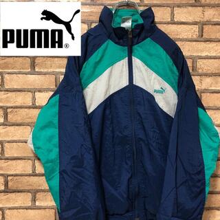 プーマ(PUMA)のPUMA プーマ 90s 配色 ナイロンジャケット ロゴ刺繍 M 古着(ナイロンジャケット)