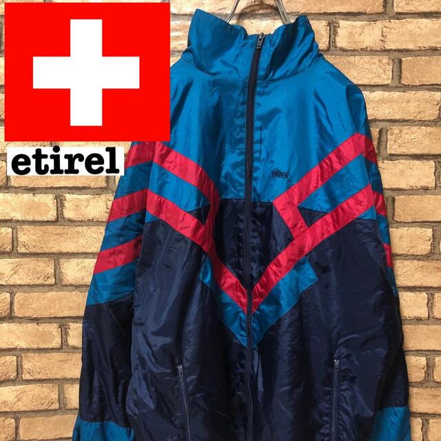 【ヨーロッパ古着】etirel 90s 配色ナイロンジャケット L 古着 奇抜の通販 by トモ's shop｜ラクマ