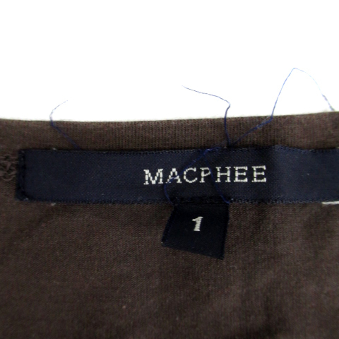 MACPHEE(マカフィー)のマカフィー トゥモローランド Tシャツ カットソー 長袖 ヘンリーネック 1 茶 レディースのトップス(Tシャツ(長袖/七分))の商品写真