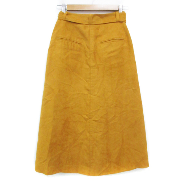 BABYLONE(バビロン)のバビロン フレアスカート ロング丈 マキシ丈 スエード調 38 黄色 /FF9 レディースのスカート(ロングスカート)の商品写真