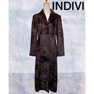 インディヴィ(INDIVI)のインディヴィ　INDIVI 日本製　ロングコート　インディビ　毛皮　エコファー(ロングコート)