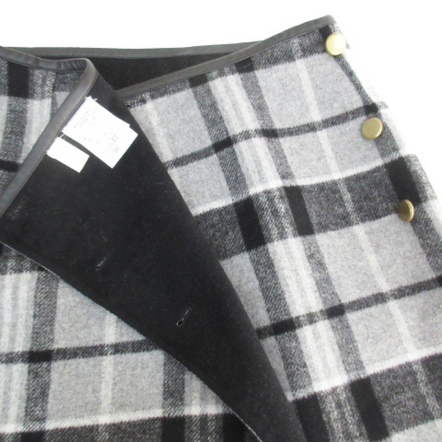 anySiS(エニィスィス)のエニィスィス エニシス ラップスカート 台形 ひざ丈 1 黒 グレー /FF46 レディースのスカート(ひざ丈スカート)の商品写真
