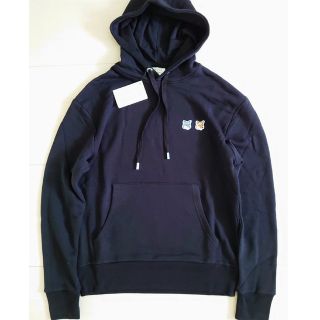 メゾンキツネ(MAISON KITSUNE')の新品★メゾンキツネ ダブルフォックス スウェットパーカー ブラック M(パーカー)