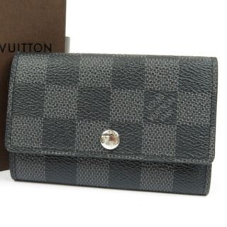 ルイヴィトン(LOUIS VUITTON)の新品同様美品 LOUIS VUITTON ルイヴィトン ミュルティクレ6 6連 ダミエグラフィット キーケース PVC ブラック メンズ【中古】(キーケース)