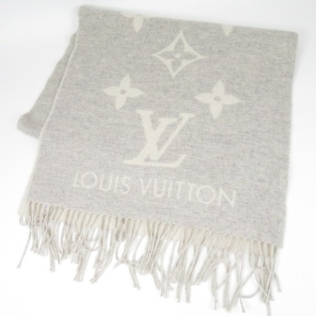 品揃え豊富で VUITTON LOUIS レディース【中古】 グレー カシミヤ マフラー 防寒 カシミヤ100％ メンズ エシャルプレイキャビック  M71126 ルイヴィトン VUITTON LOUIS 未使用品 マフラー/ショール