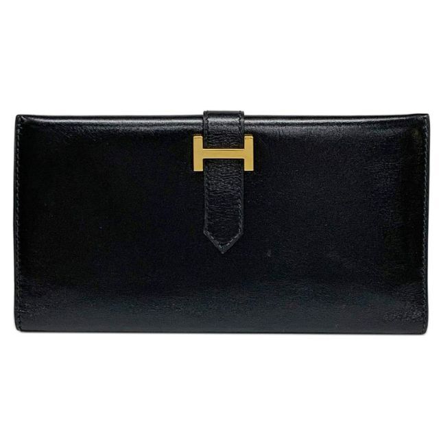 全国宅配無料 Hermes - エルメス ベアン 長財布 ボックスカーフ