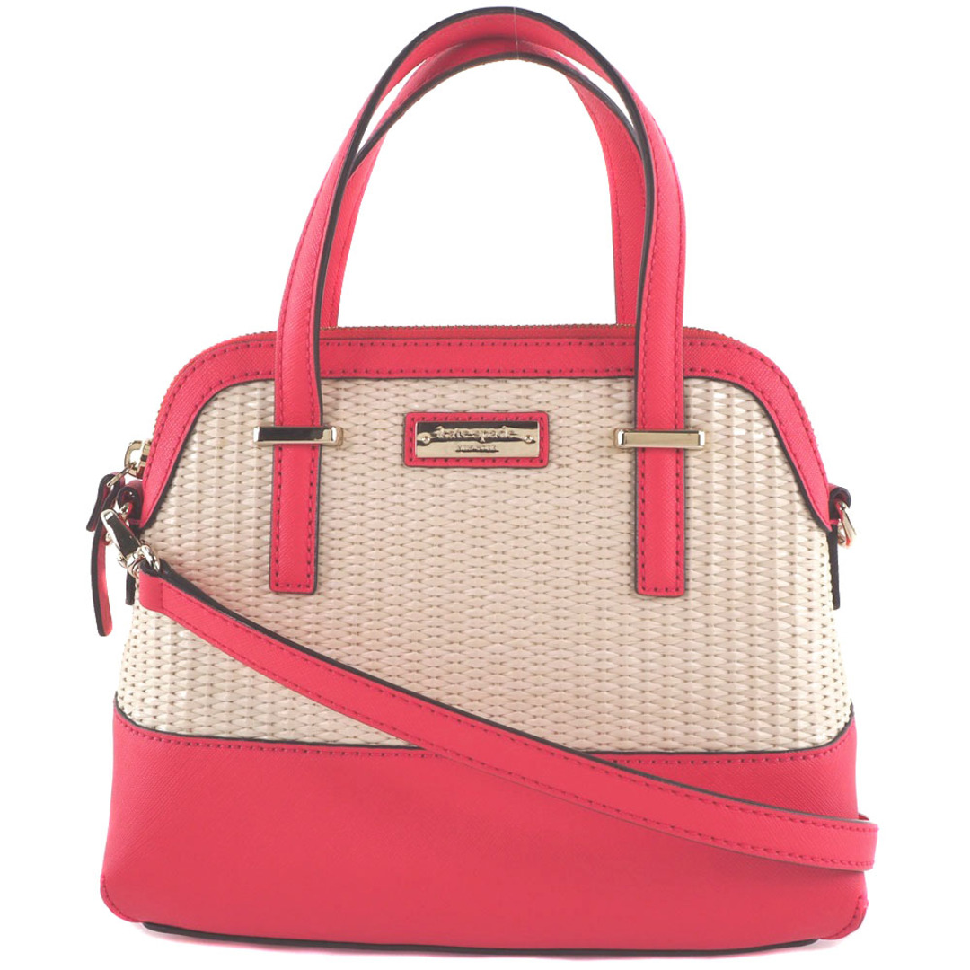 【Kate Spade】ケイトスペード CEDAR STREET STRAW SMALL MAISE 2wayショルダー 牛革 ピンク レディース ショルダーバッグ