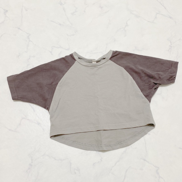 コントラストカラーラグランTシャツ キッズ/ベビー/マタニティのベビー服(~85cm)(Ｔシャツ)の商品写真
