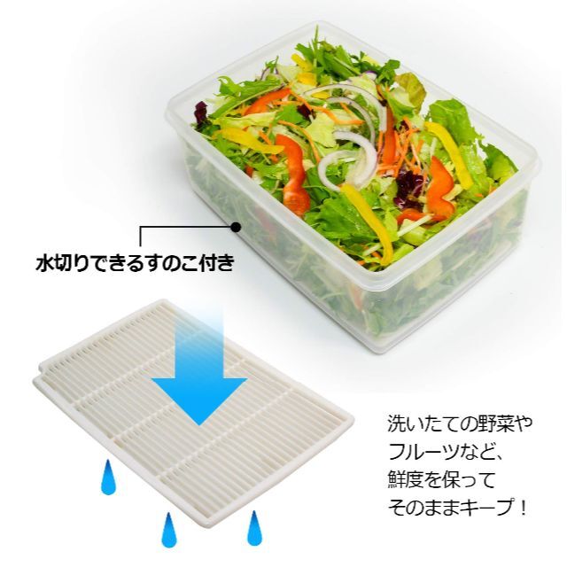 人気商品】サンコープラスチック 食品保存容器 SS-1 スノコ付 ナチュラル