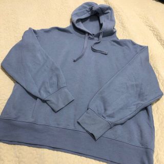 ザラ(ZARA)のZARA 裏起毛パーカー　Lサイズ　くすみブルー(パーカー)