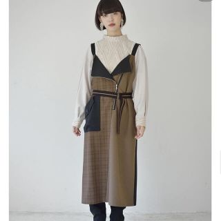 【新品】ジャンパースカート La SRIC / アシメZIP-JSK カーキ