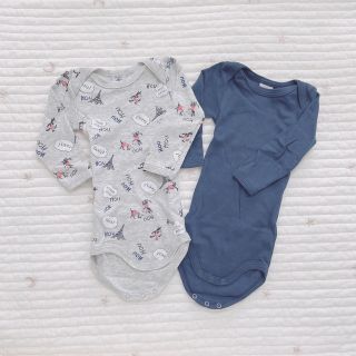 プチバトー(PETIT BATEAU)の【PETTIT BATEAU】長袖 ボディ 2点セット(肌着/下着)