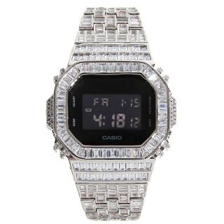 ジーショック(G-SHOCK)のG-SHOCK カスタム DW5600 バゲットCZダイヤ ホワイトゴールド(腕時計(デジタル))