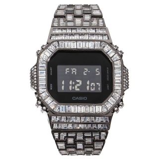 ジーショック(G-SHOCK)のＧショック カスタム ブラック ＤＷ５６００ フルバゲットＣＺダイヤ ブラック(金属ベルト)