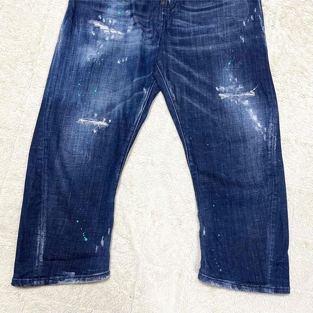 美品 定価7万】Dsquared2 ダメージデニム ペイント加工 イタリア製 美品 定価7万】Dsquared2 ダメージデニム ペイント加工 イタリア製