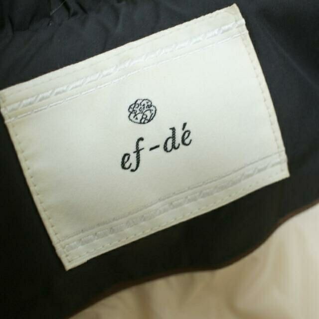 ef-de(エフデ)のエフデ　ダウンコート　ショールカラー　Aライン　袖リブ　Mサイズ　ブラック レディースのジャケット/アウター(ダウンコート)の商品写真