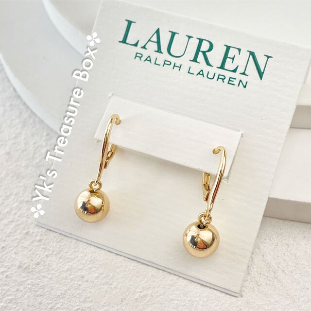 Ralph Lauren(ラルフローレン)のG531/RALPH LAUREN/8mm/ゴールドビーズゆれゆれピアス レディースのアクセサリー(ピアス)の商品写真