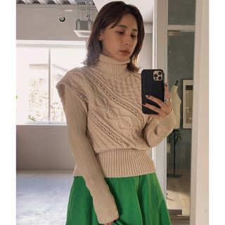 アメリヴィンテージ(Ameri VINTAGE)のAMERI LAYERED SLANT CABLE KNIT SET(ニット/セーター)