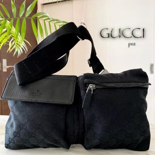 グッチ(Gucci)の超美品 正規品 GUCCI グッチ GG柄 レザーウエストバッグ(ウエストポーチ)