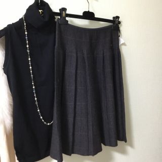 シャネル(CHANEL)のシャネル　ニットスカート36(ひざ丈スカート)