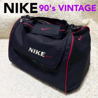 ナイキ(NIKE)の【激レア/美品】90s NIKE 2way ボストンバッグ 刺繍ロゴ スウッシュ(ボストンバッグ)