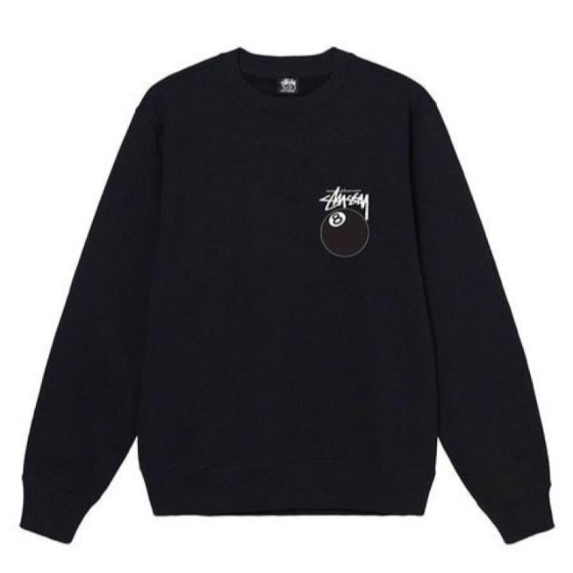 STUSSY(ステューシー)の【新品】stussy スウェットトレーナー　サイズXL ブラック　8ボール メンズのトップス(スウェット)の商品写真