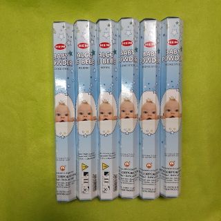 インドお香　柔軟剤の香り　BABY POWDER 6こセット(お香/香炉)