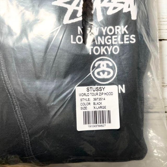 【新品】stussy スウェットパーカー　サイズXL ブラック