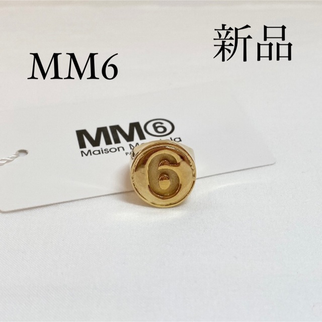 型番 MM6 Maison Margielaマルジェラ ロゴ入りリング 指輪 ゴールド