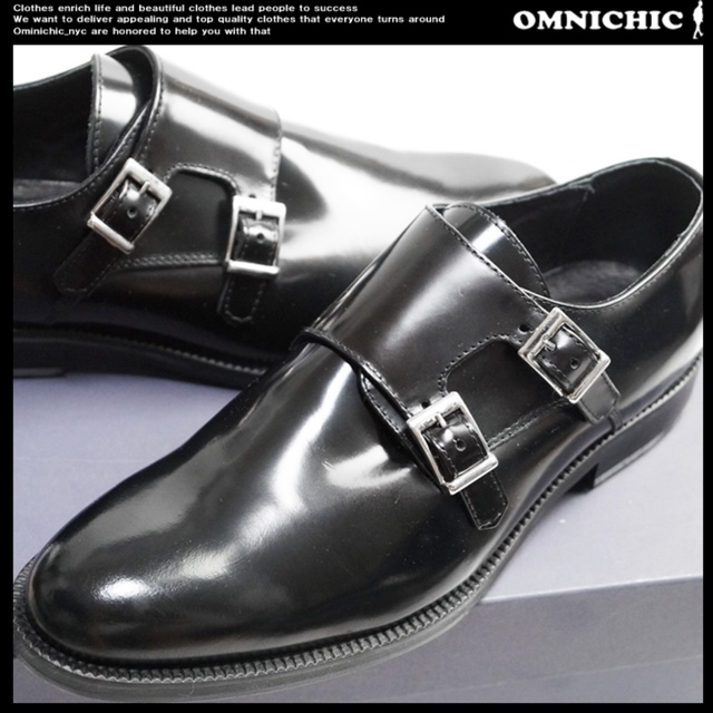 Santoni(サントーニ)の新品伊PROJECTONEポリッシュレザーダブルモンクストラップシューズ28cm メンズの靴/シューズ(ドレス/ビジネス)の商品写真