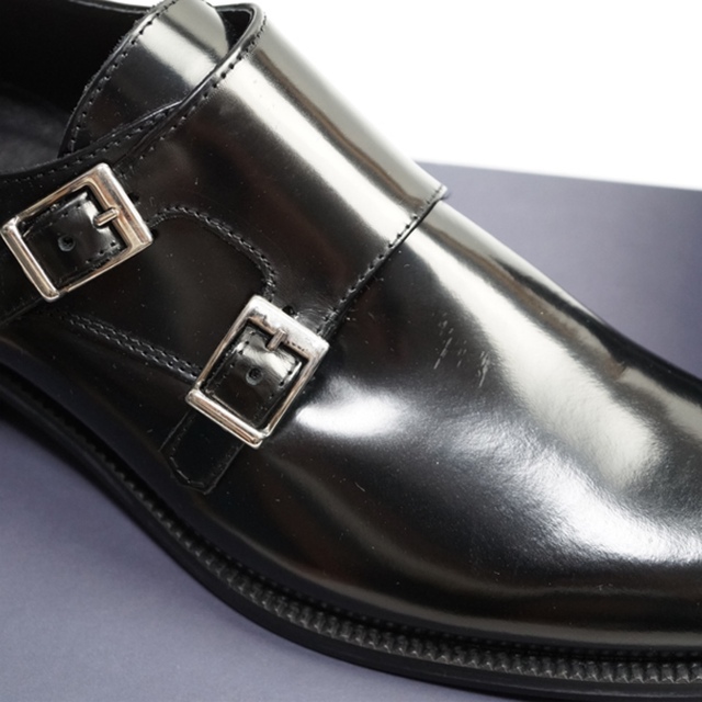 Santoni(サントーニ)の新品伊PROJECTONEポリッシュレザーダブルモンクストラップシューズ28cm メンズの靴/シューズ(ドレス/ビジネス)の商品写真