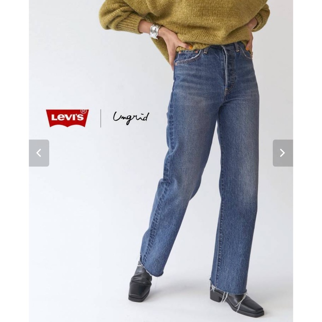 Ungrid(アングリッド)の【10周年限定】Levi's別注 セルフカットストレートデニム　26インチ レディースのパンツ(デニム/ジーンズ)の商品写真