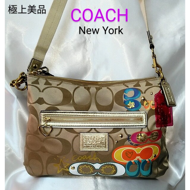 未使用に近い!!】COACHコーチ 激可愛いシグネチャー ショルダーバッグ