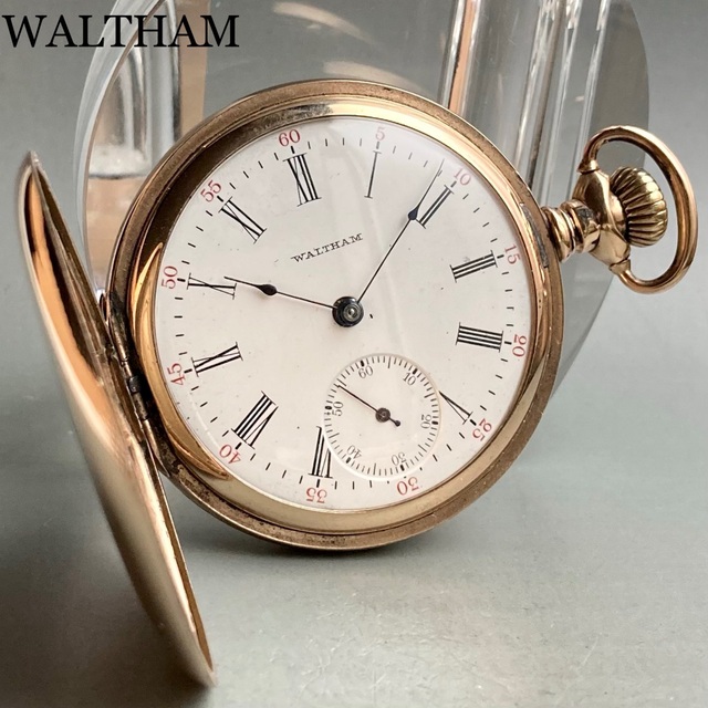 Waltham - 【動作品】ウォルサム アンティーク 懐中時計 1904年 手巻き ハンターケース