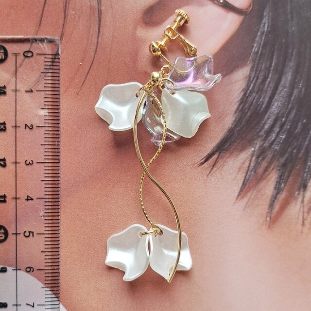 花びらMix　ゆらゆら　handmade　Pierce　Earring ハンドメイドのアクセサリー(ピアス)の商品写真