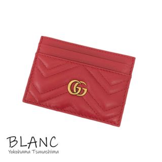 グッチ(Gucci)のグッチ GGマーモント カードケース レザー レッド 赤 443127(パスケース/IDカードホルダー)