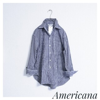 DEUXIEME CLASSE - 新品タグ付 Americana オーバーサイズ ギンガムチェックシャツ ネイビー